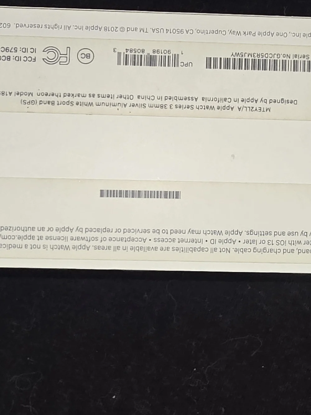 Apple Watch Series 3 Silver Case with White Sport Band